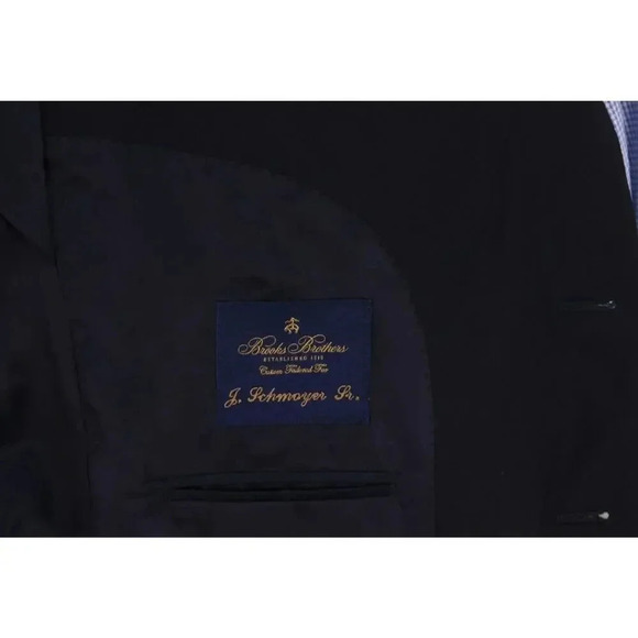 Brooks Brothers Custom Navy w/ Metal Logo Buttons Wool-Mohair Blazer 40R 40S New - Picture 8 of 9